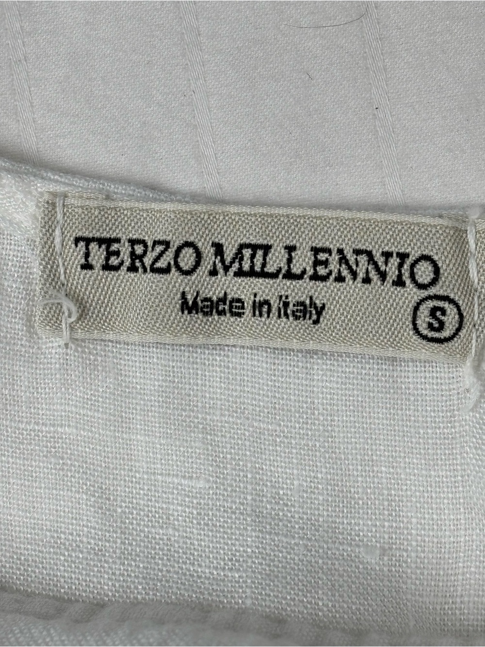 Terzo Millennio Relaxed White Short-Sleeve Linen-Tunic top High-Low Hem Italian - Picture 8 of 15